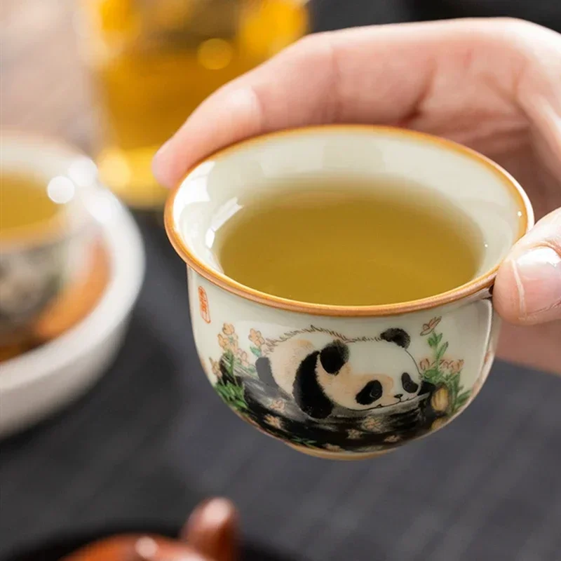 1 Buah Cangkir Teh Keramik Ru  - Korean Tea Set ulasan dan harga