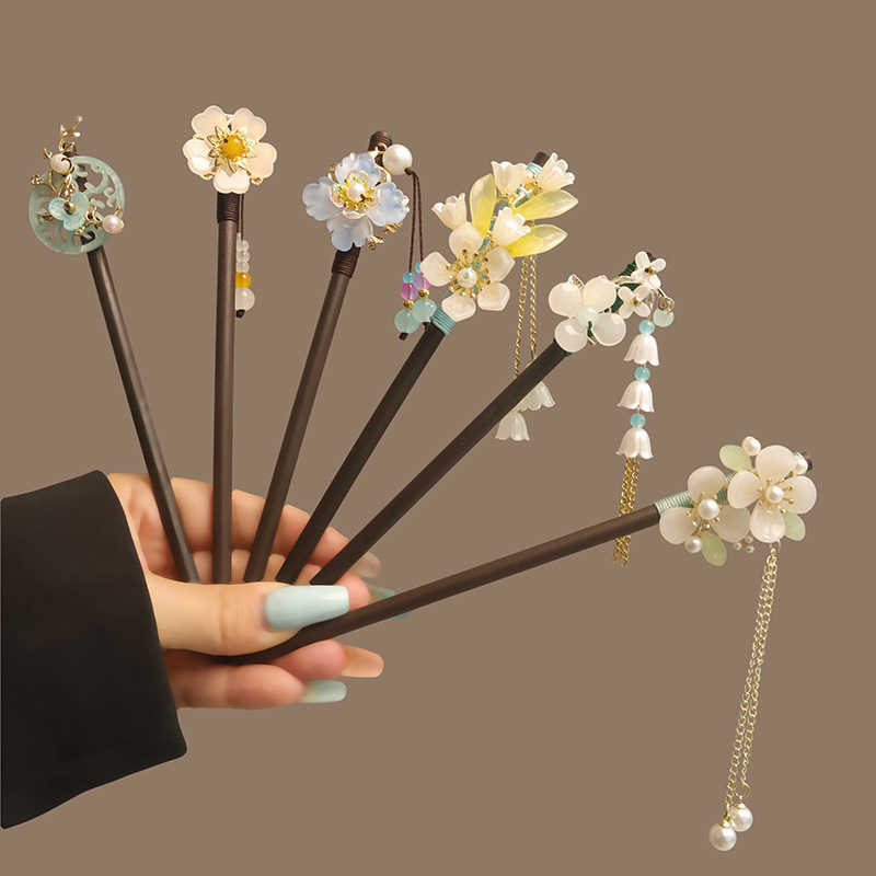 Tongkat Rambut Mutiara Rumbai  - Hanbok Hair Pin ulasan dan harga